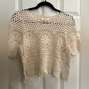 Rebellion creme Crochet Top size medium